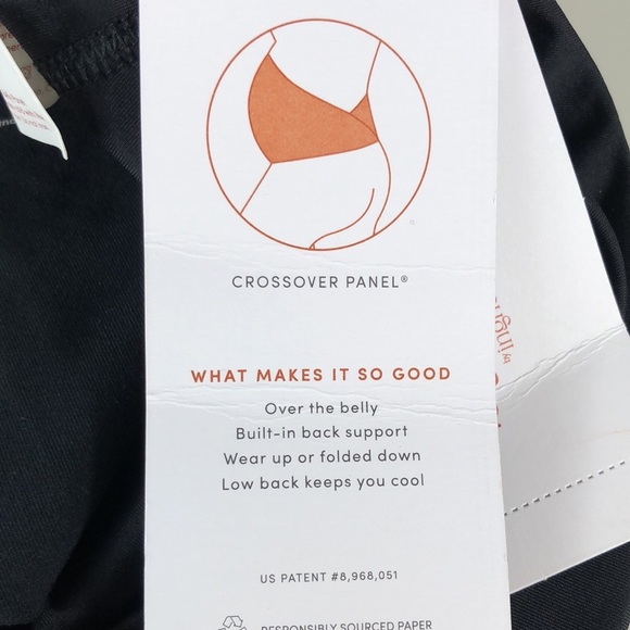 2/$30 NWT Isabel Leggings Size XS Black Crossover Panel Active Capri Maternity - Picture 7 of 10